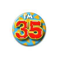 Verjaardags button I am 35 - thumbnail