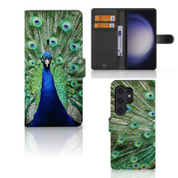 Samsung Galaxy S24 Ultra Telefoonhoesje met Pasjes Pauw - thumbnail