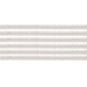 Chenilledraad - 20x - wit - 50 cm - hobby/knutsel materialen