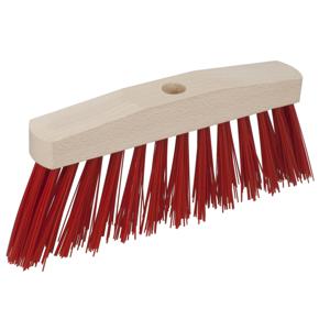 Bezemkop - Elaston - rood - hout - hard - 30 cm - 24mm - dun - straatbezem/buitenbezem