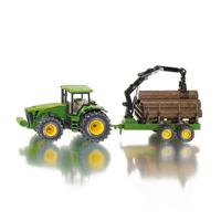 Siku 1954 tractor met boomstamaanhangwagen 1:50