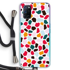 Colored Giraffe: Oppo A72 Transparant Hoesje met koord
