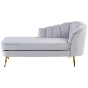 Beliani - ALLIER - Chaise longue - Grijs - Rechterzijde - Fluweel