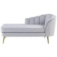 Beliani - ALLIER - Chaise longue - Grijs - Rechterzijde - Fluweel