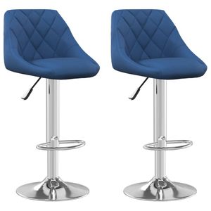 vidaXL Barkrukken 2 st fluweel blauw