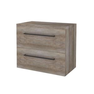 Badmeubelset BWS Salt 80x46cm Met Grepen 2 Lades Met Afdekplaat Scotch Oak