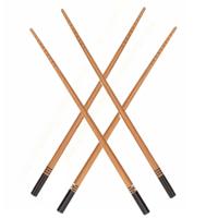 Bamboe Aziatiesche eetstokjes - bruin / zwart - 16x setje - hout