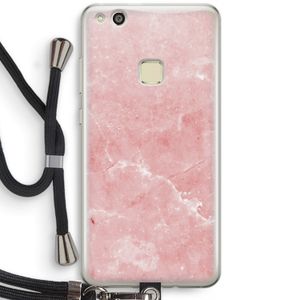Roze marmer: Huawei Ascend P10 Lite Transparant Hoesje met koord