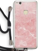 Roze marmer: Huawei Ascend P10 Lite Transparant Hoesje met koord