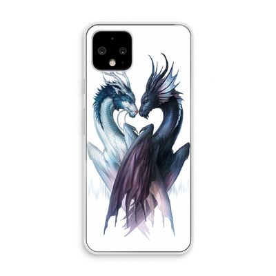 Yin Yang Dragons: Pixel 4 Transparant Hoesje