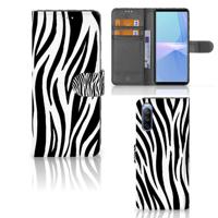 Sony Xperia 10 III | Telefoonhoesje | Met pasjeshouder | Zebra Sony Xperia 10 III | Telefoonhoesje | Met pasjeshouder | Zebra