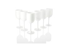 6 kunststof glazen (Wit, Wijnglazen)