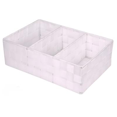 Opbergmanden - 3 vaks - wit - ladekast organizer - sokken / ondergoed