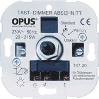 Opus halogeen tastdimmer met schroefklemmen voor elektronische trafo's 20-315VA