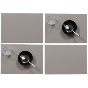 Wicotex luxe Placemats Plain - Set van 6x stuks - taupe - 43 x 30 cm - Met anti slip laag - Teflon c