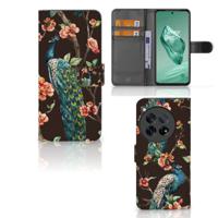 OnePlus 12 | Telefoonhoesje | Met pasjeshouder | Pauw met Bloemen