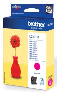 Brother inktcartridge, 300 pagina&apos;s, OEM LC-121M, magenta