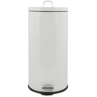 MSV badkamer|toilet pedaalemmer - wit - 30 liter - 29 x 63 cm