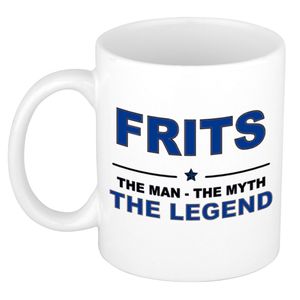 Naam cadeau mok/ beker Frits The man, The myth the legend 300 ml   -
