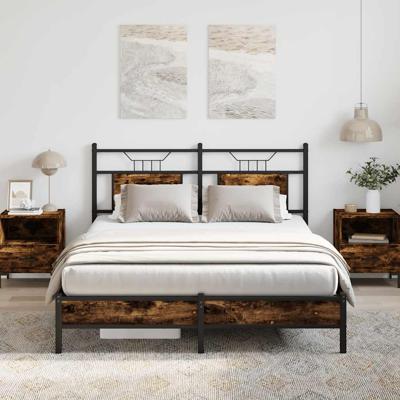 Bedframe zonder matras hout gerookt eikenkleurig 140x200 cm