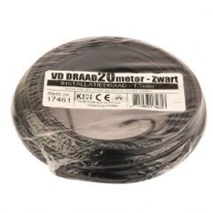 VD draad 20M zwart 1,5mm²