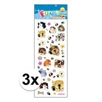 3x Poezie album stickers honden en katten - thumbnail