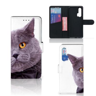 Honor 20 Pro | Telefoonhoesje | Met pasjeshouder | Kat