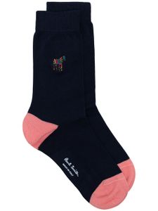 Paul Smith chaussettes bicolores à logo imprimé - Bleu