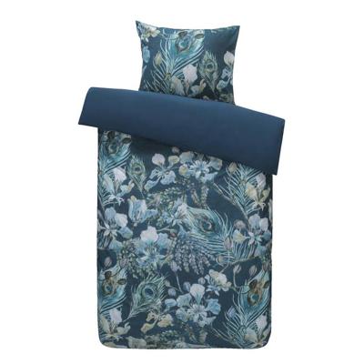 2e Halve Prijs Leen Bakker - Royal Dekbedovertrek Amari Botanisch - 140x200/220 Cm - Katoen - Blauw