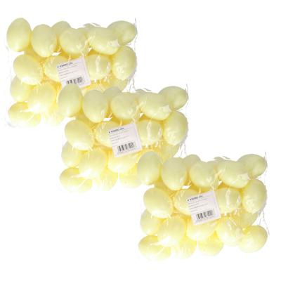 Hobby knutsel eieren - 75x - 6 cm - geel - kunststof - decoratie paaseieren