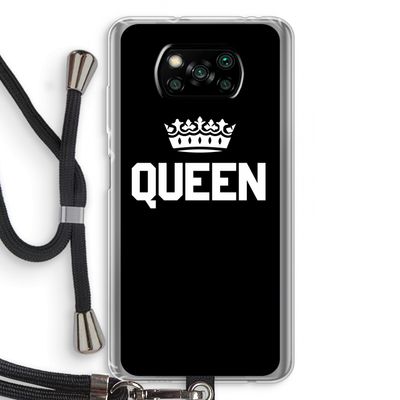 Queen zwart: Xiaomi Poco X3 NFC Transparant Hoesje met koord