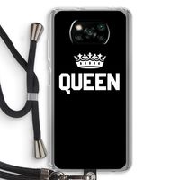 Queen zwart: Xiaomi Poco X3 NFC Transparant Hoesje met koord