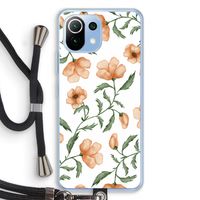 Peachy flowers: Xiaomi Mi 11 Lite Transparant Hoesje met koord