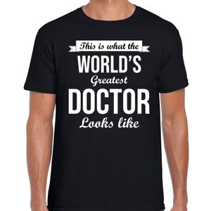 Worlds greatest doctor t-shirt zwart heren - Werelds grootste dokter cadeau