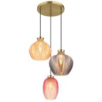 Globo Gouden hanglampJessica met gekleurd glas rond - 15898-3HR