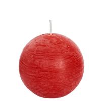 Rustic sphere candle 80 red - Spaas