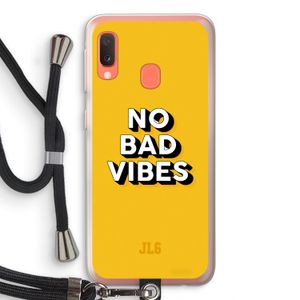 No Bad Vibes: Samsung Galaxy A20e Transparant Hoesje met koord