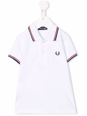Fred Perry Kids polo à logo brodé - Blanc