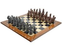 Het Berkeley Chess Koninklijke Beesten Metaal en Palissander Grote Schaakset