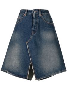 MM6 Maison Margiela jupe en jean à effet usé - Bleu