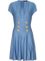 Balmain robe courte 6-Button en maille fine - Bleu - thumbnail