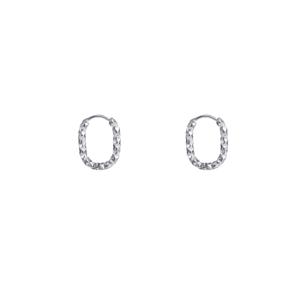 Day&Eve Oorringen Hammered Oval Hoop | Zilver