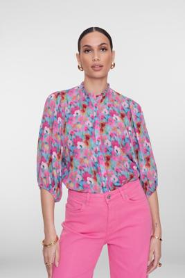 Geisha Blouse 63203-20 Blouse 625 Bright Blue/pink