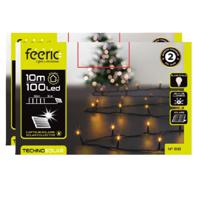 Kerstverlichting - 2x st - warm wit - 10 meter - 100 led lampjes - zwart snoer - solar - thumbnail