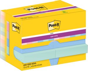 Post-It 7100258899 zelfklevend notitiepapier Vierkant Blauw, Groen, Lavendel, Roze, Paars 90 vel Zelfplakkend