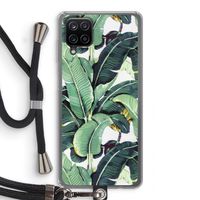 Bananenbladeren: Samsung Galaxy A12 Transparant Hoesje met koord