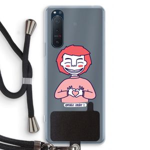 Hartje: Sony Xperia 5 II Transparant Hoesje met koord