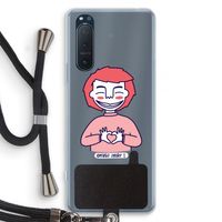 Hartje: Sony Xperia 5 II Transparant Hoesje met koord