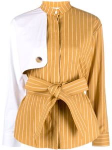 DESTREE Hans pinstripe-pattern shirt jacket - Jaune