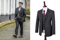 Tweed Pak Zwart Twill Windowpane | Peaky Blinders Tweed Pak Zwart Twill Windowpane | Peaky Blinders